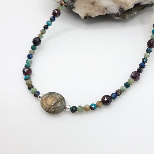 Labradorite Evil Eye Necklace - Crystal for Intuitive Strength