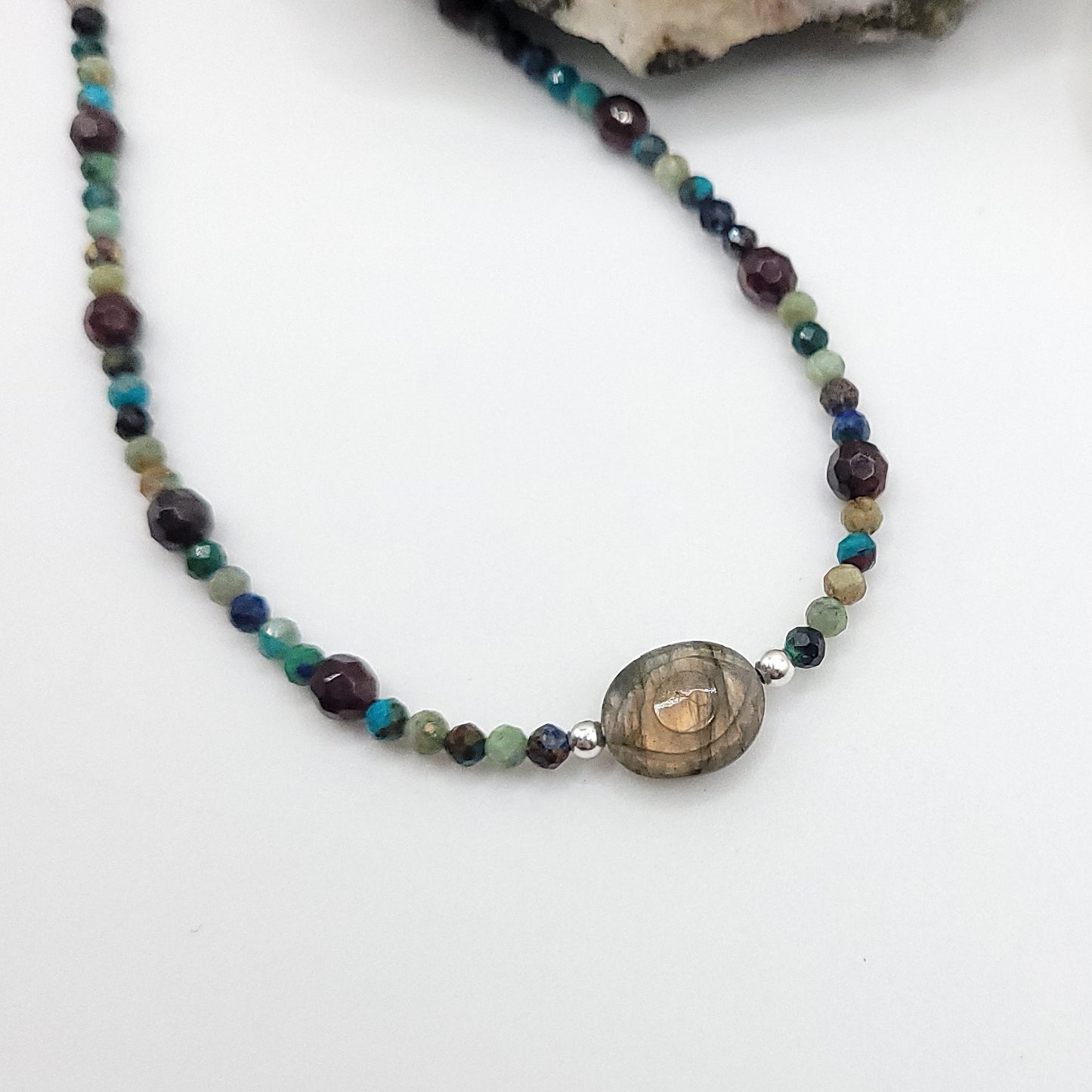 Labradorite Evil Eye Necklace - Crystal for Intuitive Strength