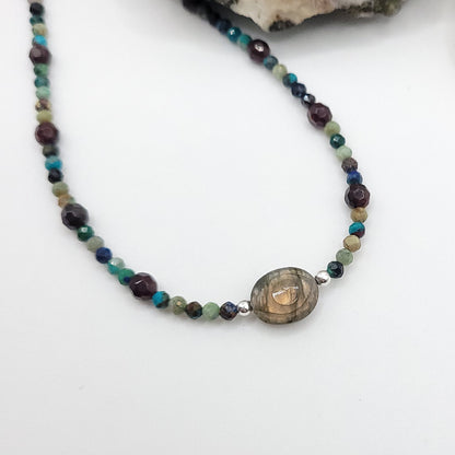 Labradorite Evil Eye Necklace - Crystal for Intuitive Strength