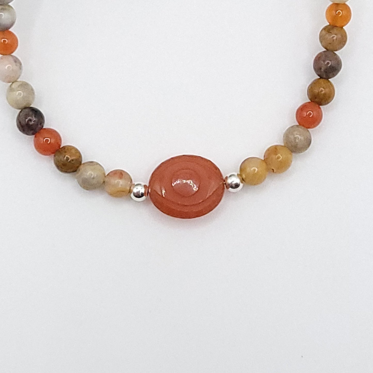 Carnelian Evil Eye Necklace - Crystal for Creative Confidence