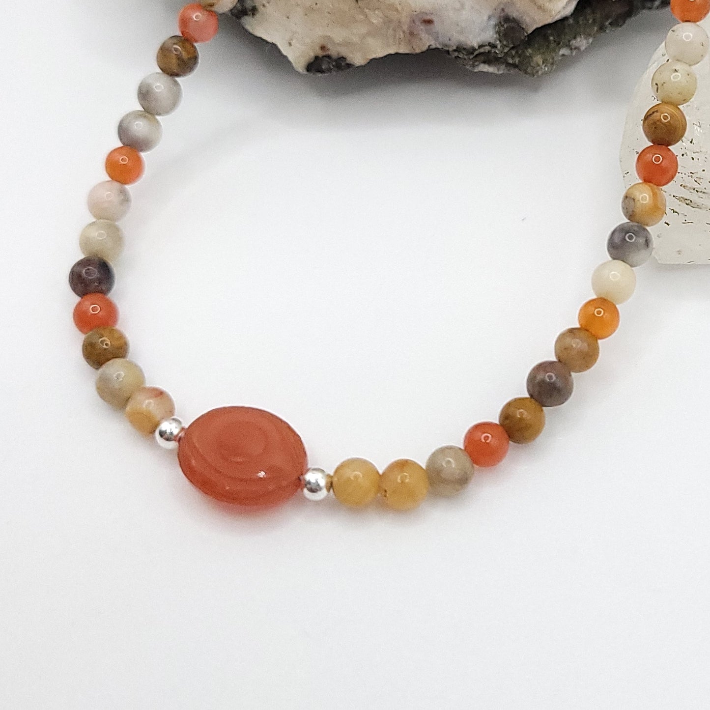 Carnelian Evil Eye Necklace - Crystal for Creative Confidence