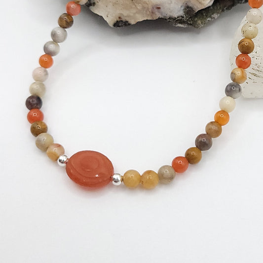 Carnelian Evil Eye Necklace - Crystal for Creative Confidence