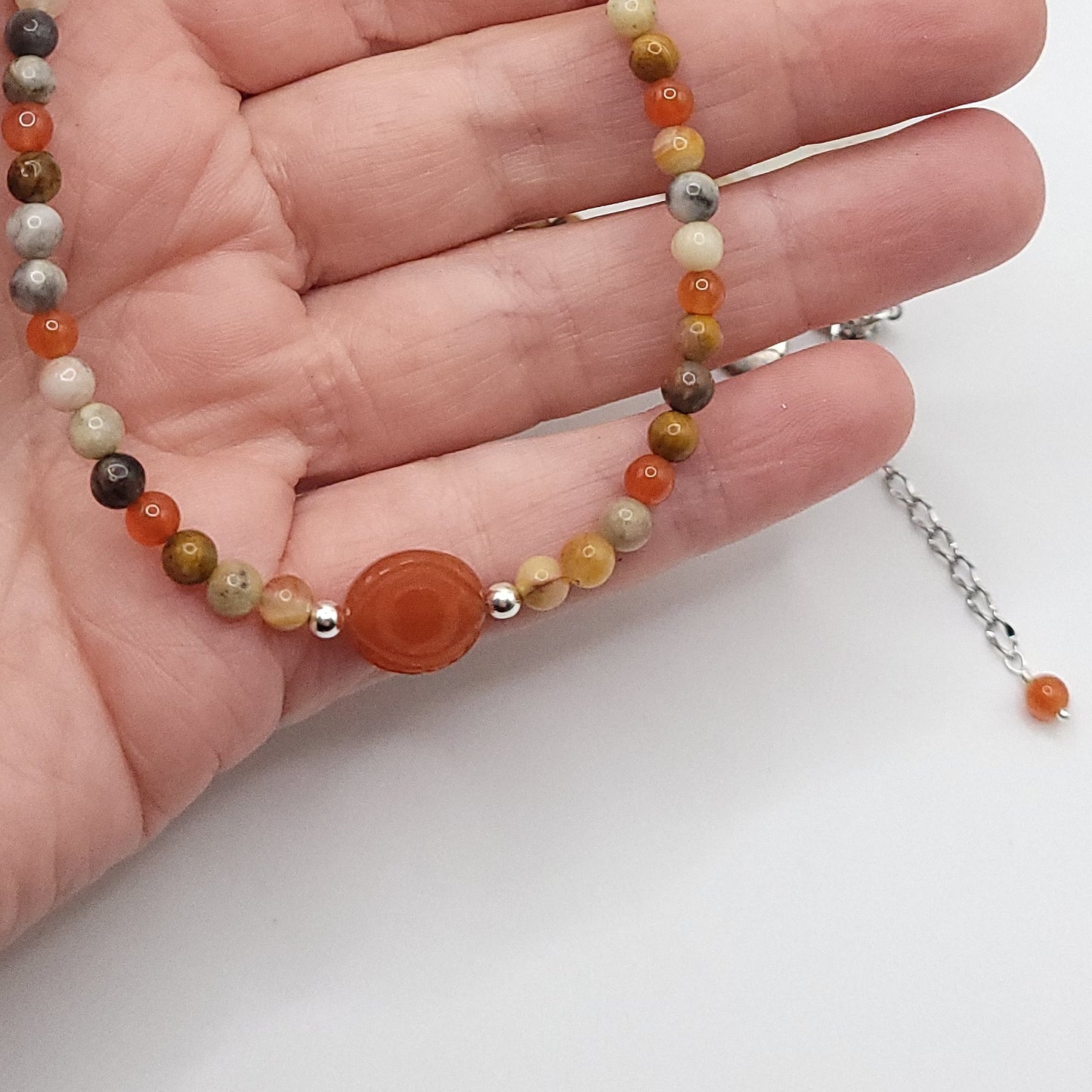 Carnelian Evil Eye Necklace - Crystal for Creative Confidence