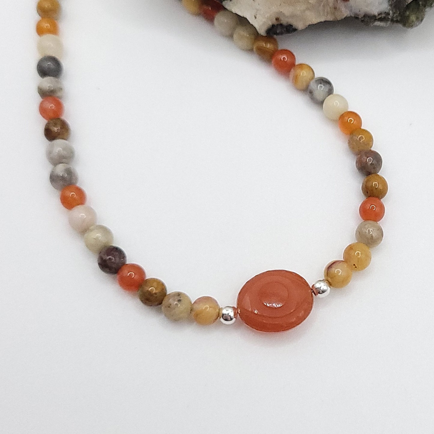 Carnelian Evil Eye Necklace - Crystal for Creative Confidence