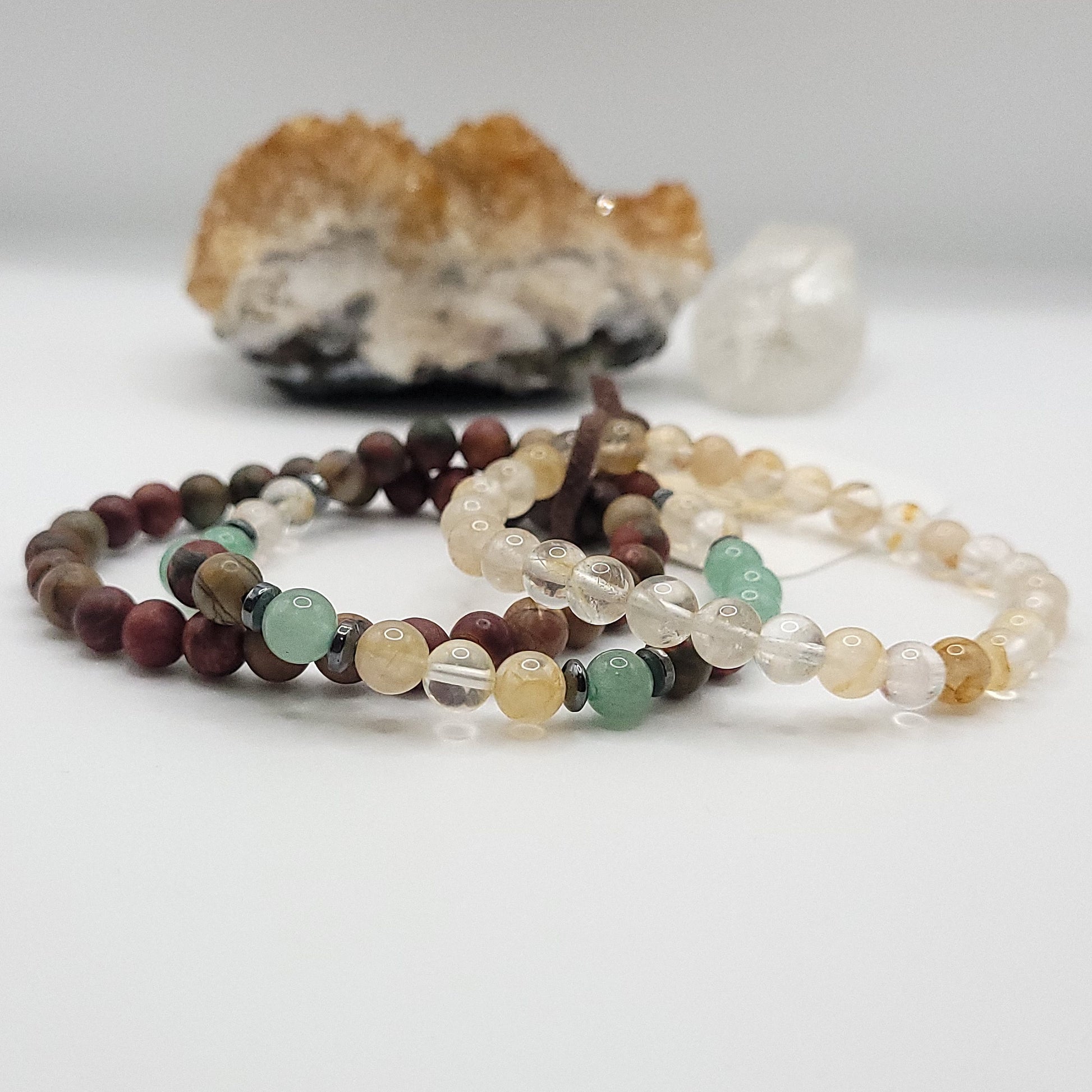 Bracelet Stack – Picasso Jasper, Golden Healer & Aventurine , set of 3