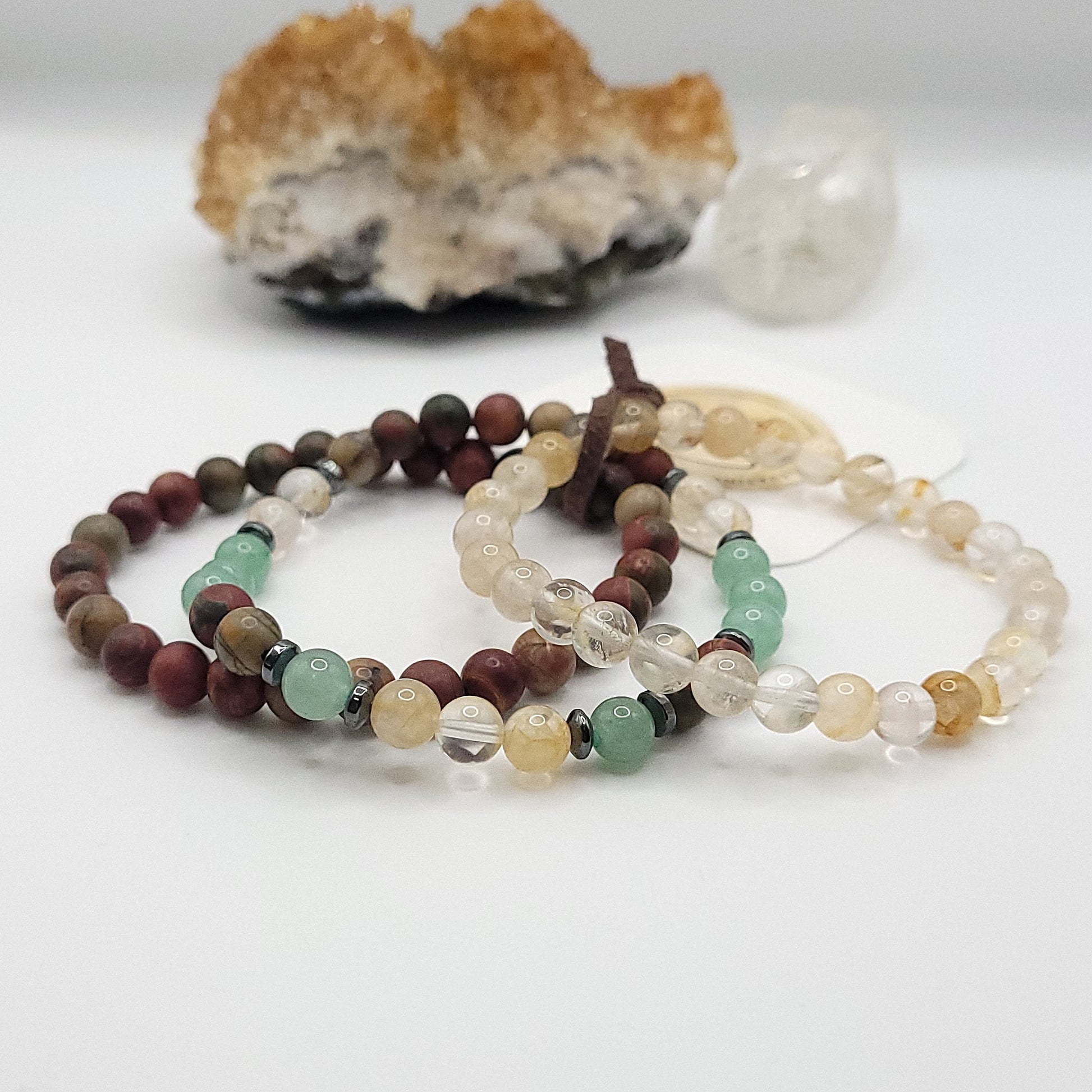 Bracelet Stack – Picasso Jasper, Golden Healer & Aventurine