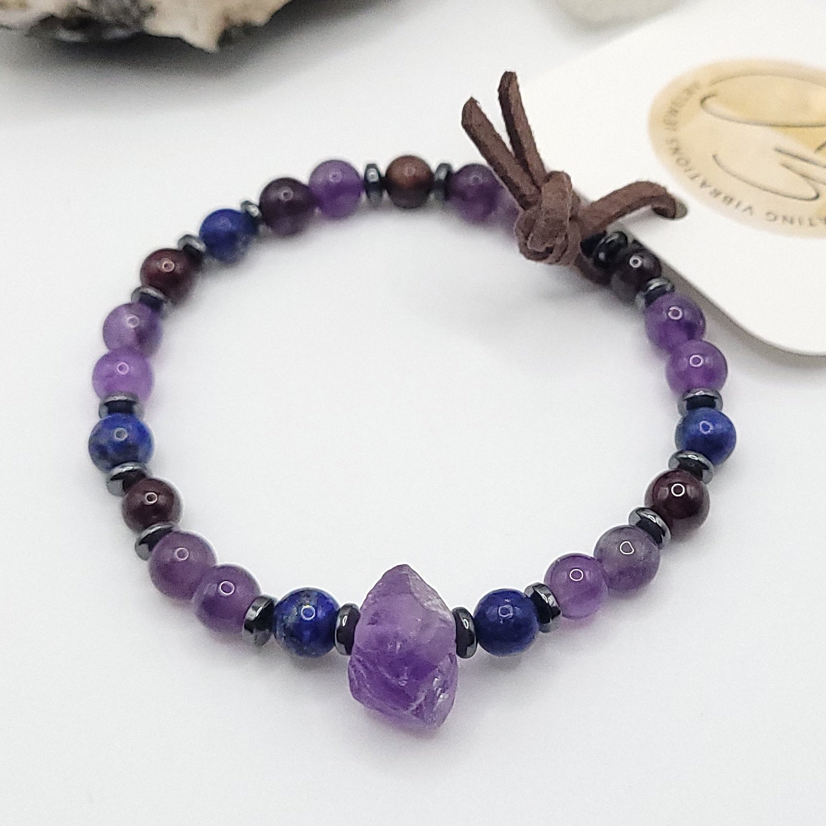 Amethyst Lapis Lazuli & Garnet Bracelet 