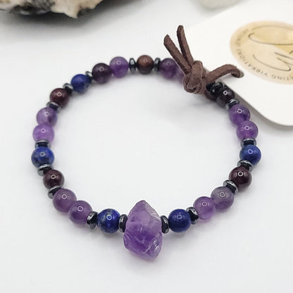 Amethyst Lapis Lazuli & Garnet Bracelet 
