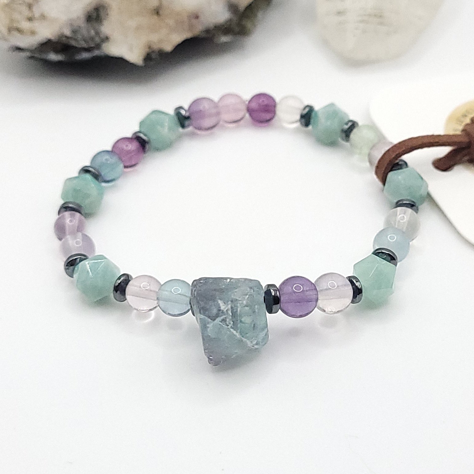 Fluorite & Amazonite bracelet for calm focus