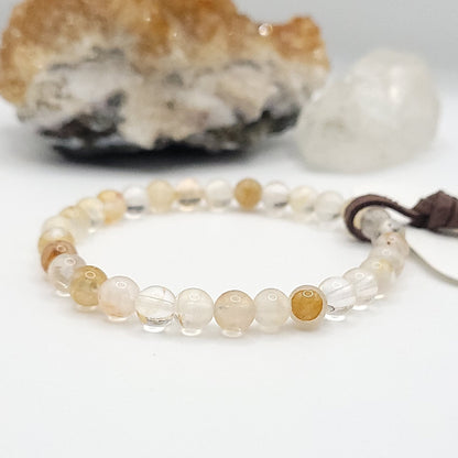 golden healer bracelet, 7" beaded stretch bracelet