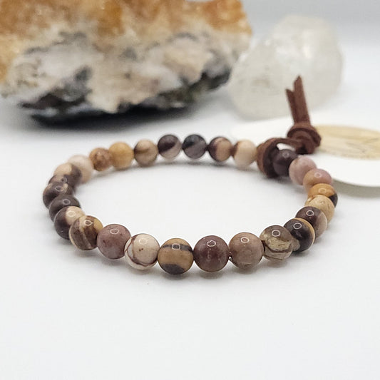 Brown Zebra Jasper Bracelet on white background