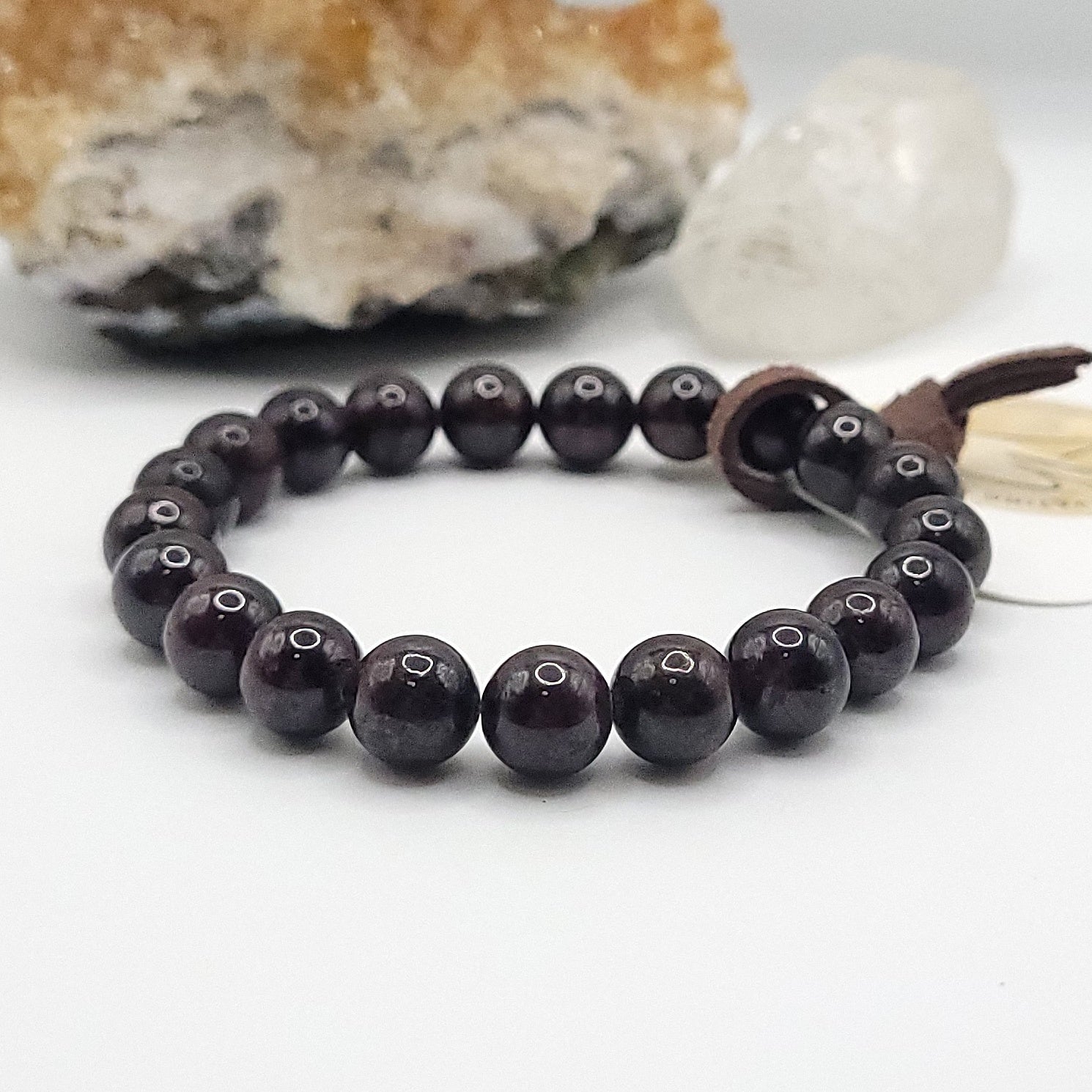 garnet stretch bracelet