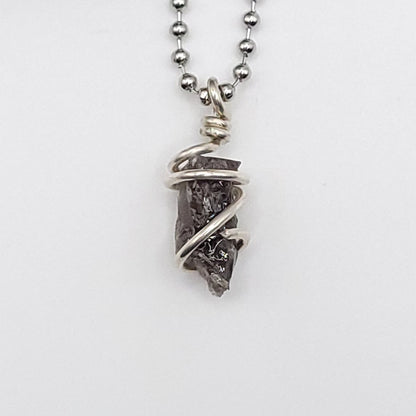 Raw Smoky Quartz Necklace in Silver – Crystal for Grounding & Protection