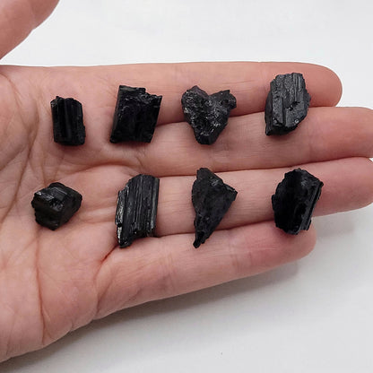 choose from 8 crystal for your raw black tourmaline necklace