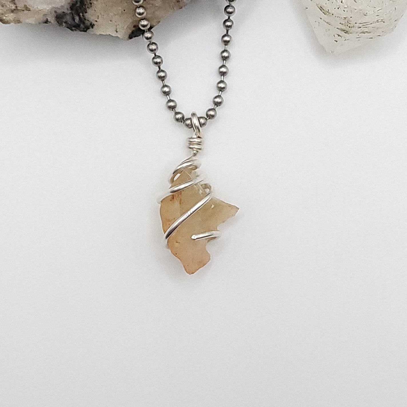 Raw Libyan Desert Glass Necklace in Gold - Star Power