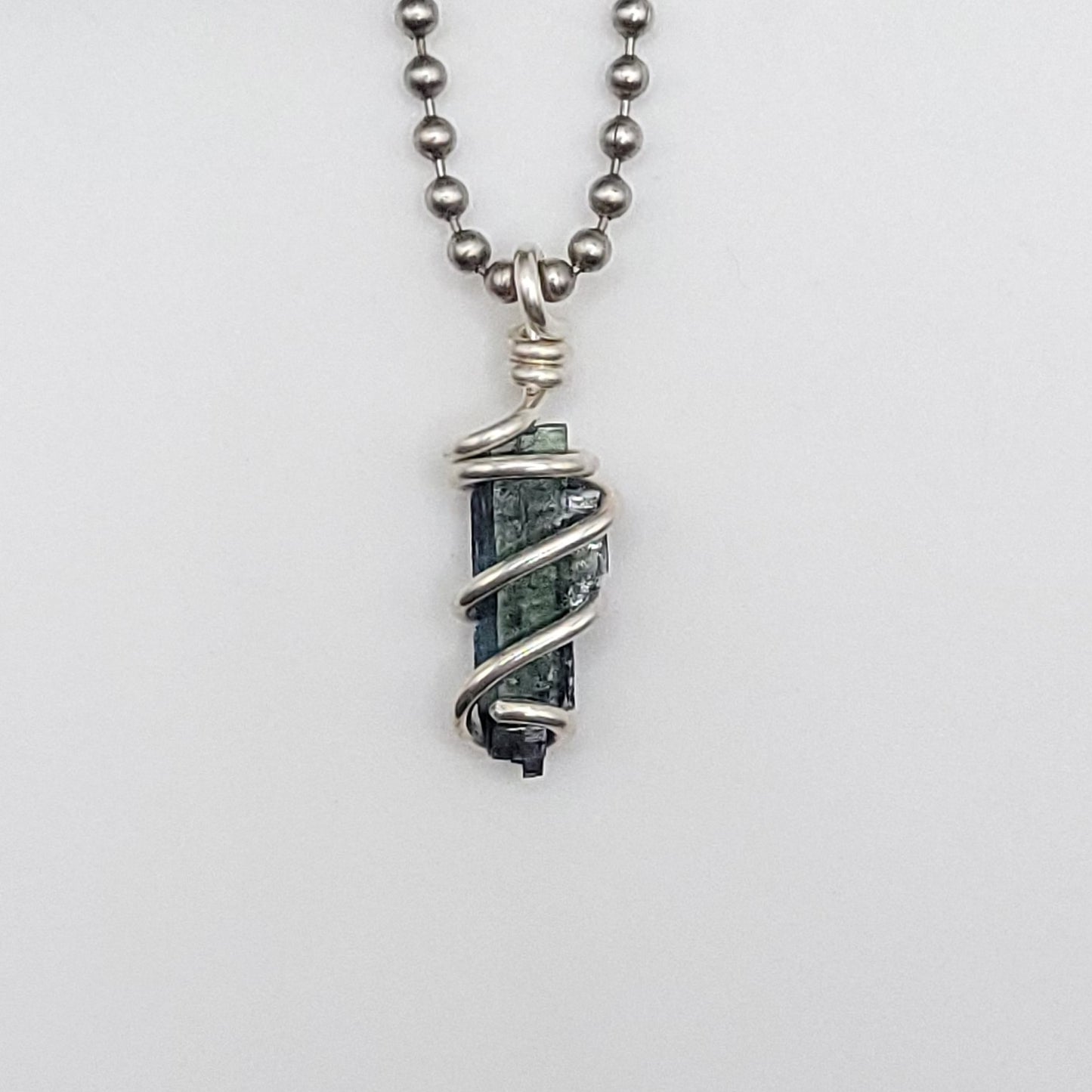 Raw Vivianite Necklace in Silver  - Healing & Truth Crystal
