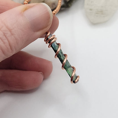 Raw Vivianite Necklace in Copper - Crystal for Healing & Truth