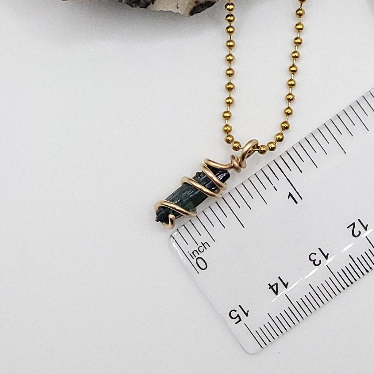 Raw Vivianite Necklace in Gold  - Healing & Truth Crystal