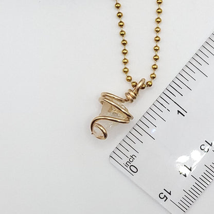 Raw Libyan Desert Glass Necklace in Gold - Crystal for Star Power