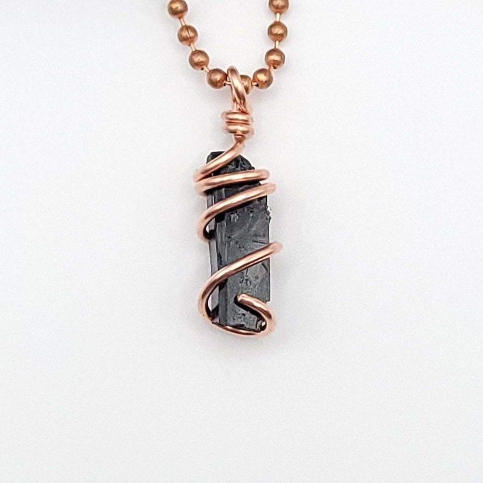 Raw Aegirine Necklace in Copper - Crystal for Protection & Grounding