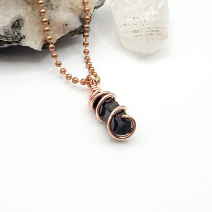 Raw Aegirine Necklace in Copper - Crystal for Protection & Grounding