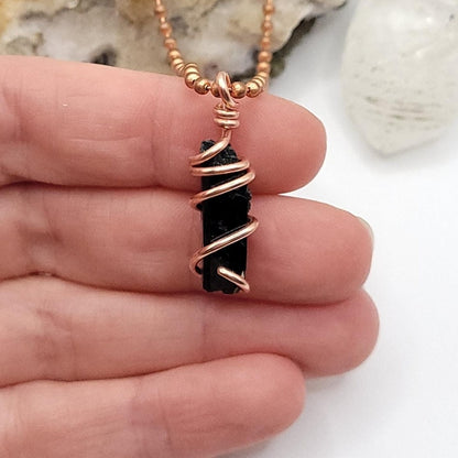 Raw Aegirine Necklace in Copper - Crystal for Protection & Grounding