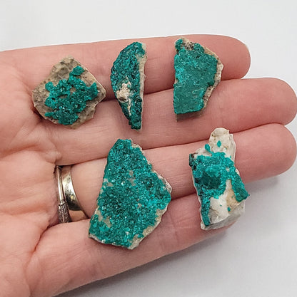 Raw Dioptase Necklace in Silver - Crystal for Heart Renewal