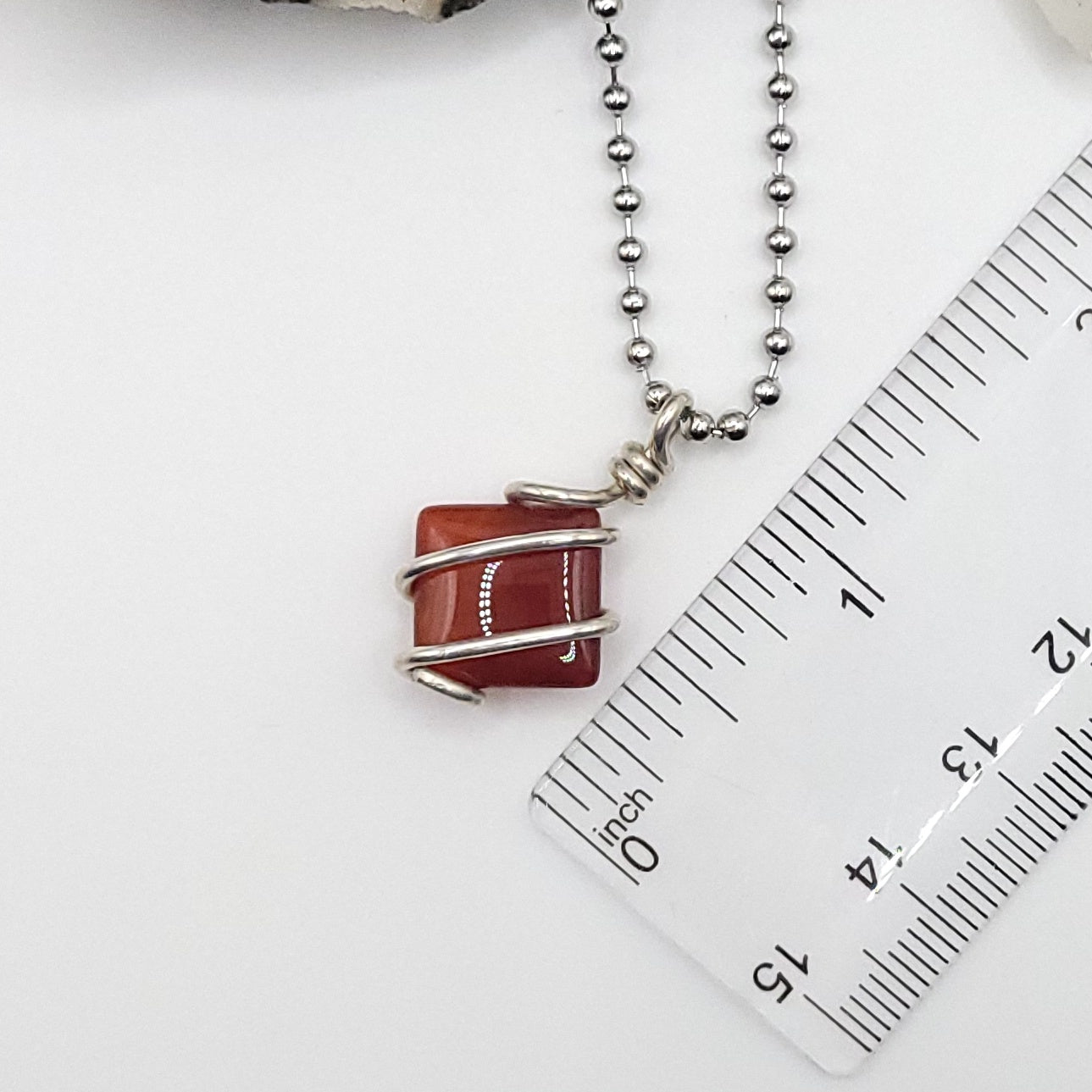 Carnelian Necklace in Silver - Crystal for Courage & Vitality