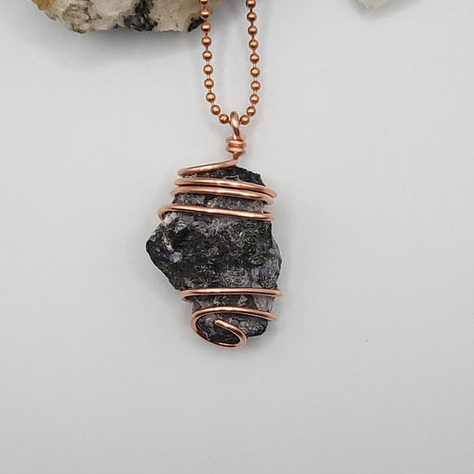 Raw Mystic Merlinite Necklace in Copper - Crystal for Intuition