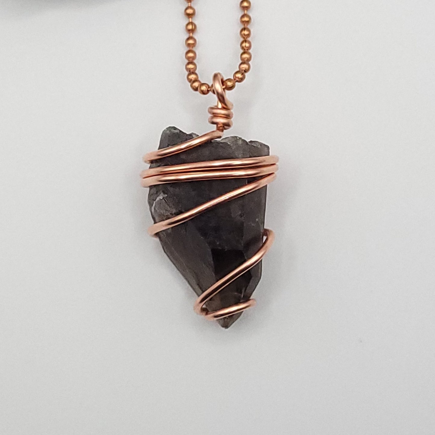 Raw Smoky Quartz Necklace in Copper – Crystal for Grounding