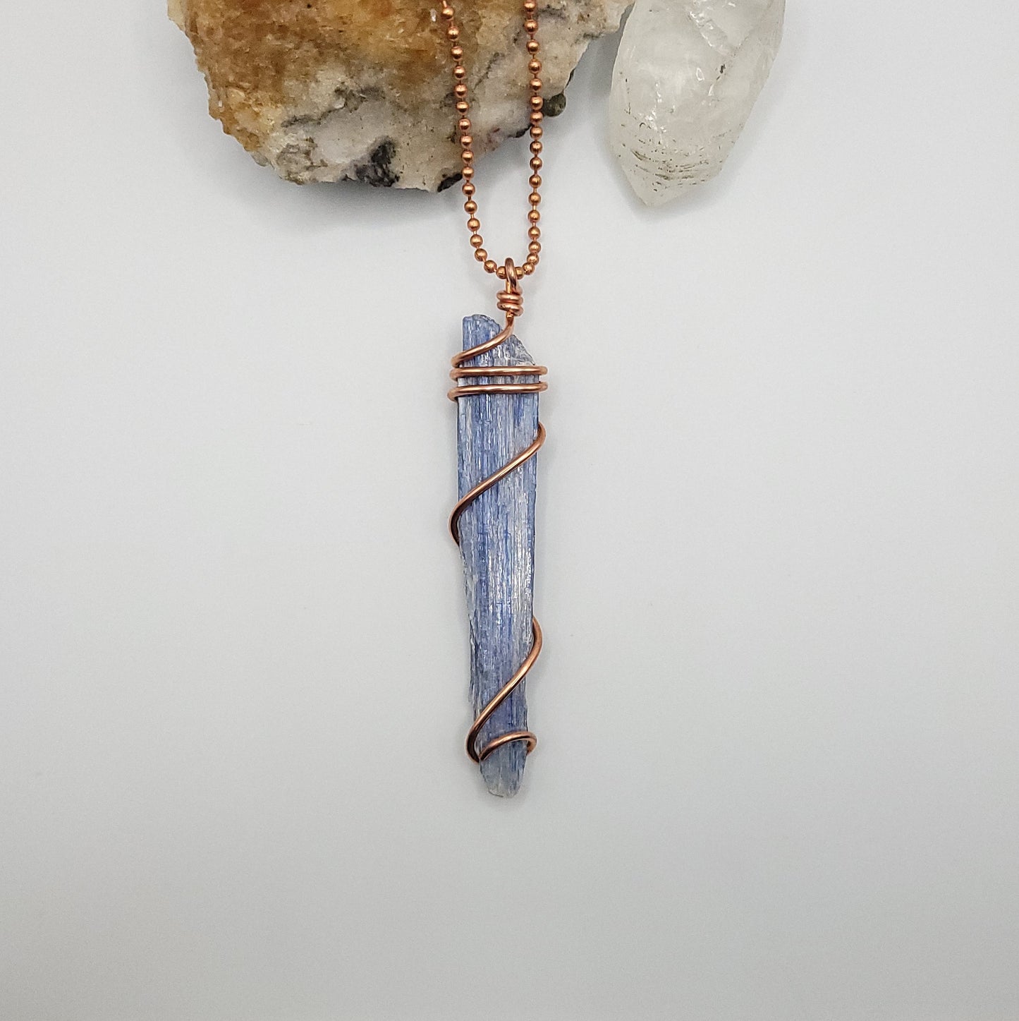 Raw Blue Kyanite Necklace in Copper - Crystal for Clarity & Alignment