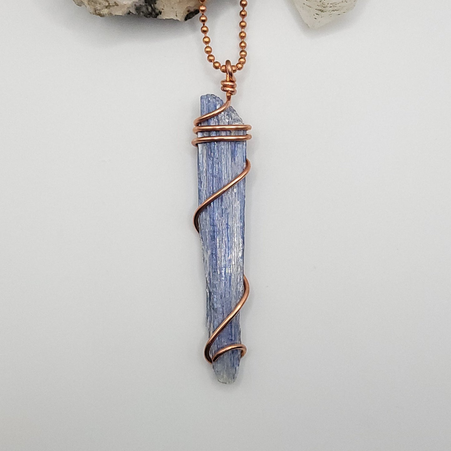 Raw Blue Kyanite Necklace in Copper - Crystal for Clarity & Alignment