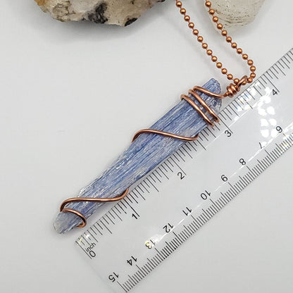 Raw Blue Kyanite Necklace in Copper - Crystal for Clarity & Alignment