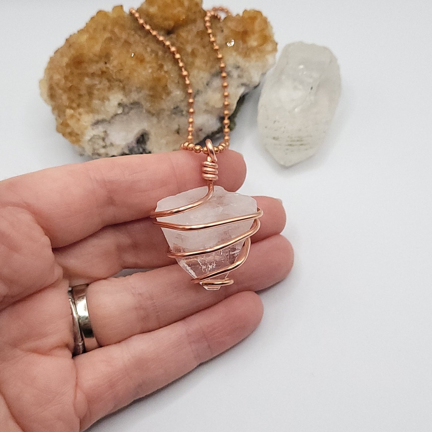 Apophyllite Necklace in Copper - Crystal for Light & Clarity