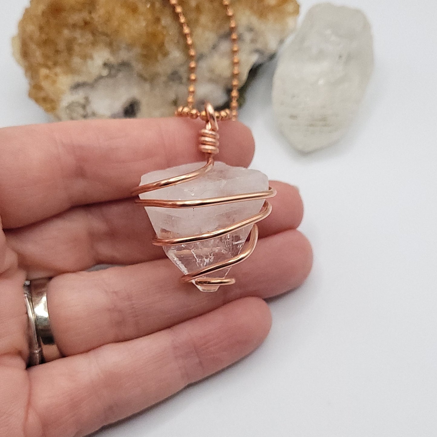 Apophyllite Necklace in Copper - Crystal for Light & Clarity