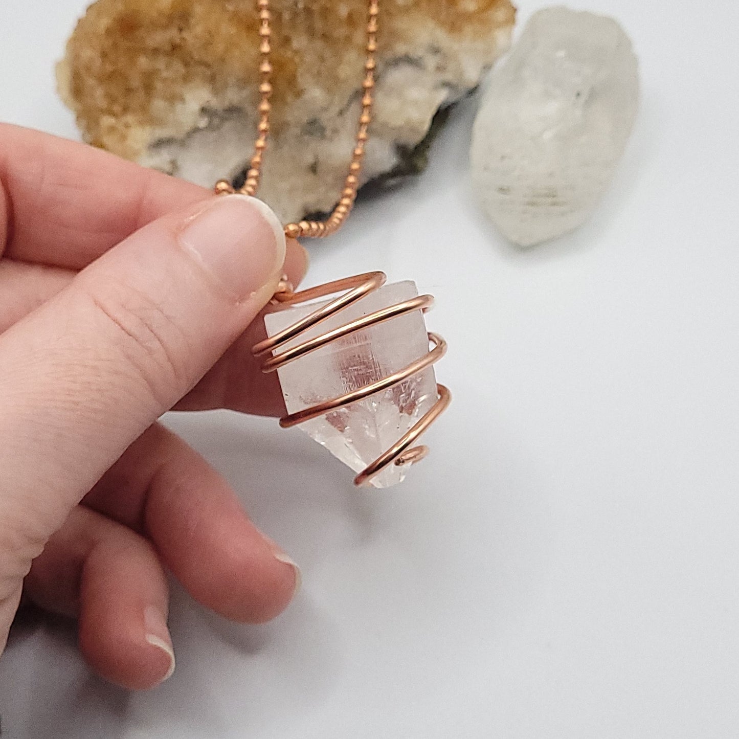 Apophyllite Necklace in Copper - Crystal for Light & Clarity