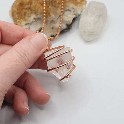 Apophyllite Necklace in Copper - Crystal for Light & Clarity