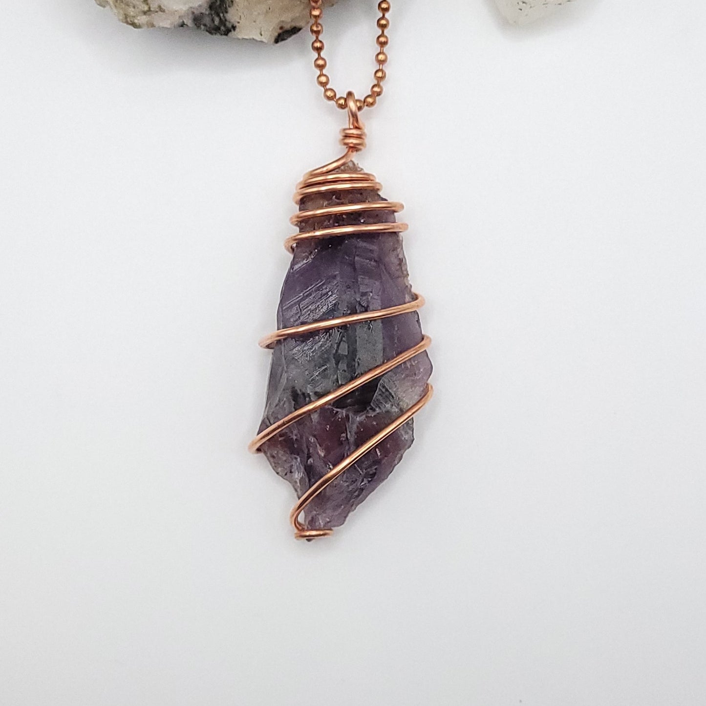Raw Auralite 23 Necklace in Copper - Crystal for Spiritual Growth
