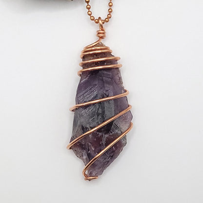 Raw Auralite 23 Necklace in Copper - Crystal for Spiritual Growth
