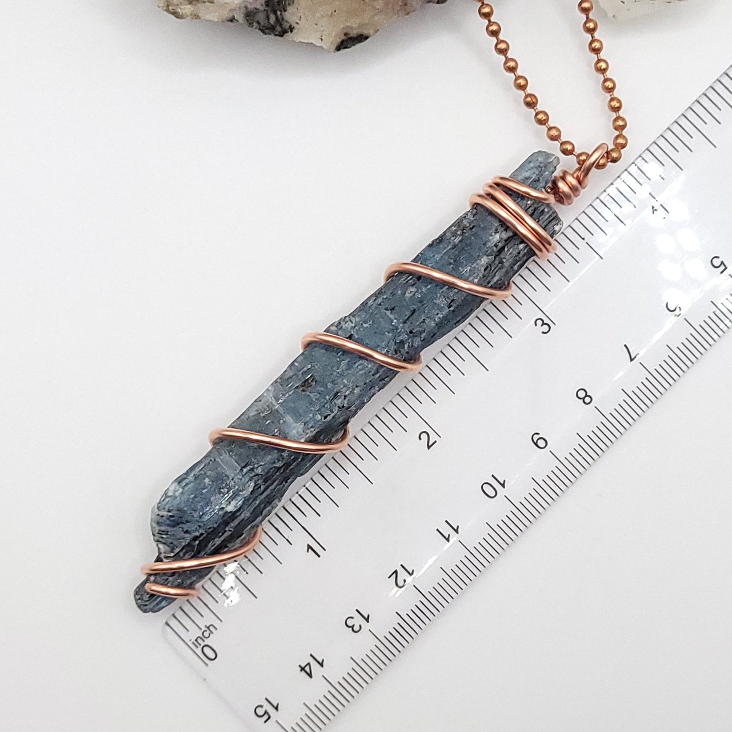 Raw Blue Kyanite Necklace in Copper - Crystal for Clarity & Alignment
