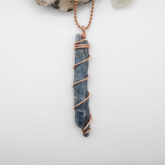 Raw Blue Kyanite Necklace in Copper - Crystal for Clarity & Alignment