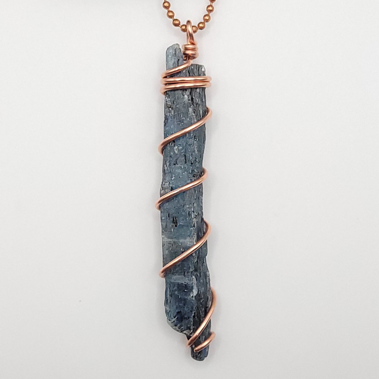Raw Blue Kyanite Necklace in Copper - Crystal for Clarity & Alignment
