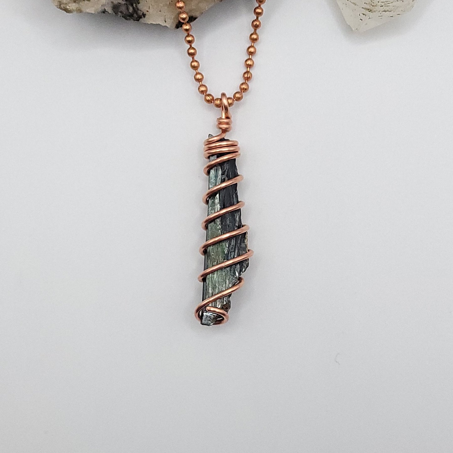 Raw Vivianite Necklace in Copper - Crystal for Healing & Truth