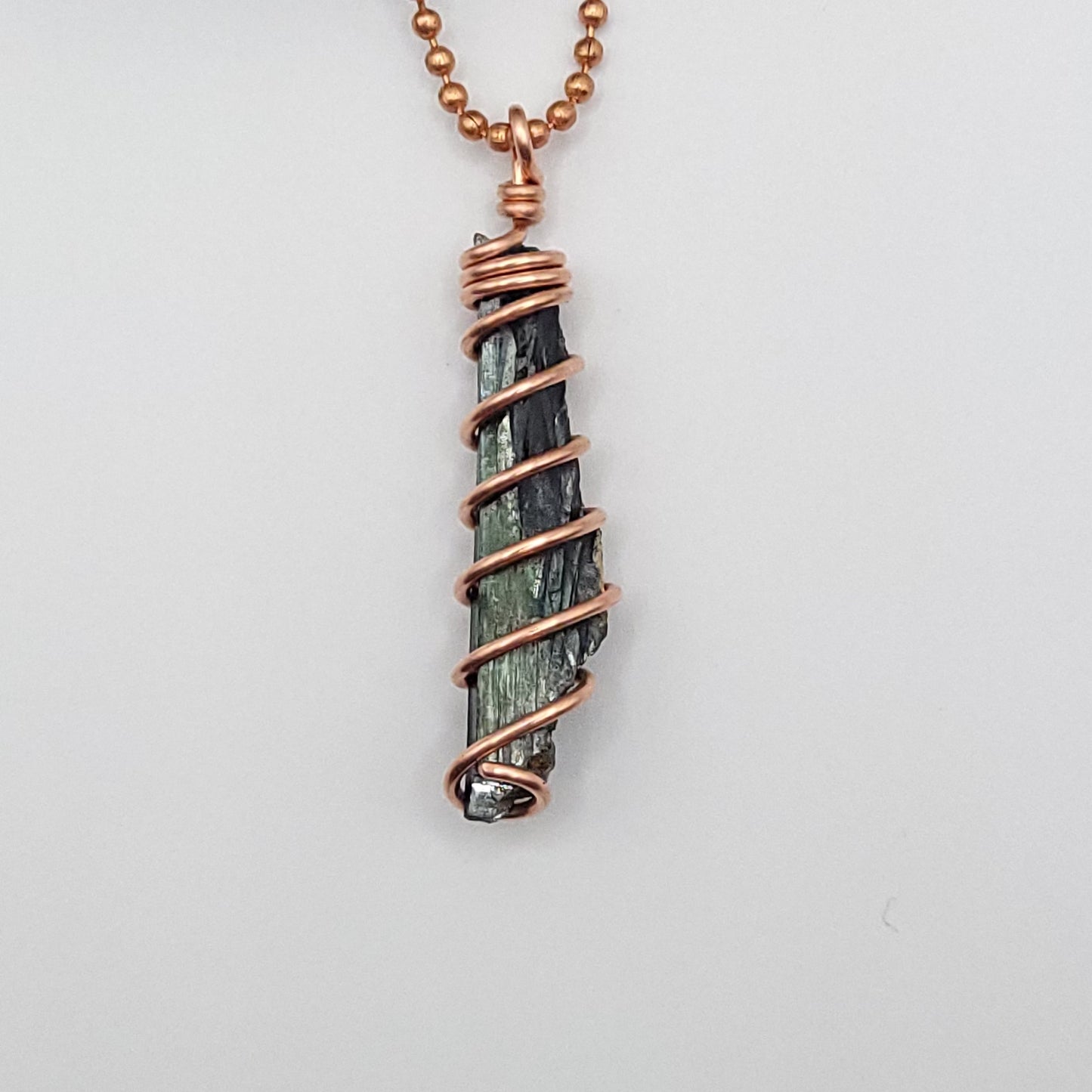 Raw Vivianite Necklace in Copper - Crystal for Healing & Truth