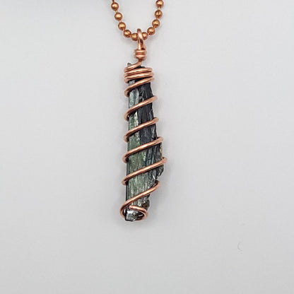 Raw Vivianite Necklace in Copper - Crystal for Healing & Truth