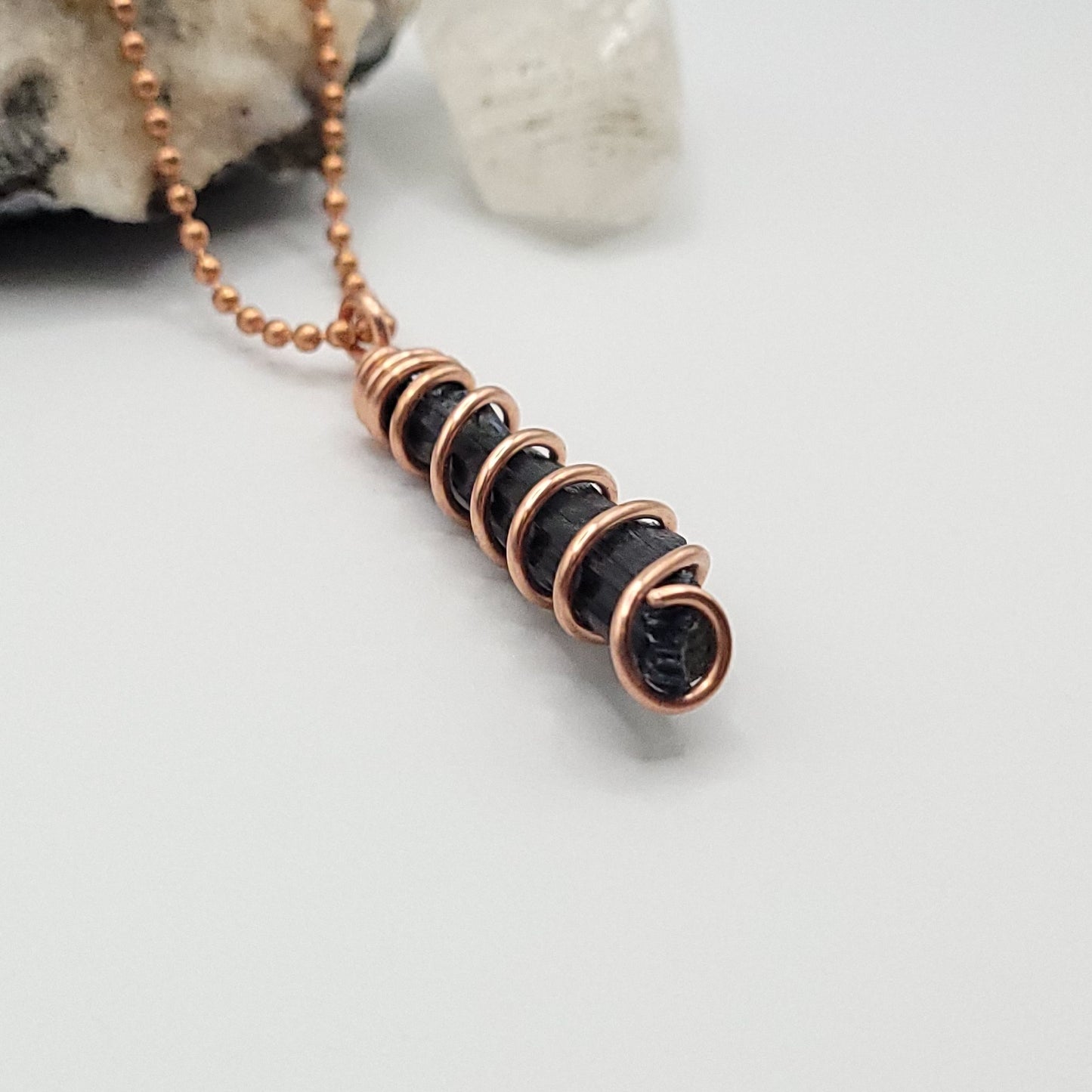 Raw Vivianite Necklace in Copper - Crystal for Healing & Truth