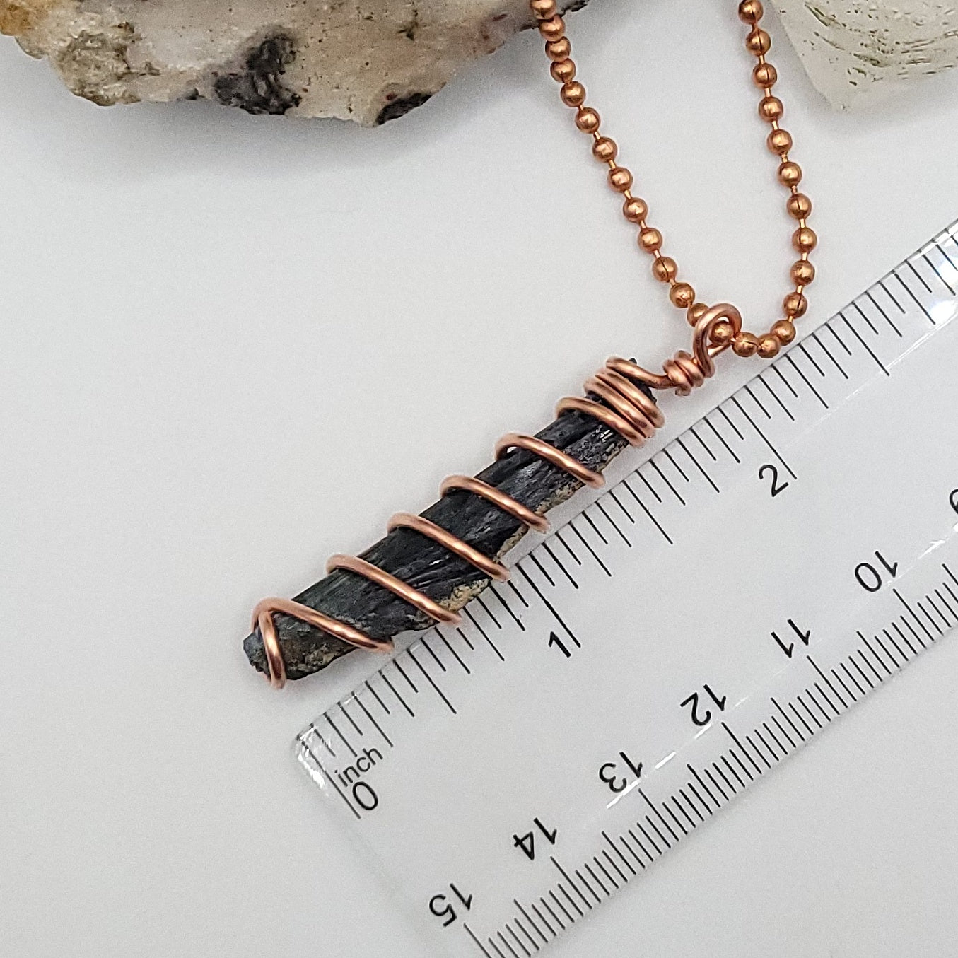 Raw Vivianite Necklace in Copper - Crystal for Healing & Truth
