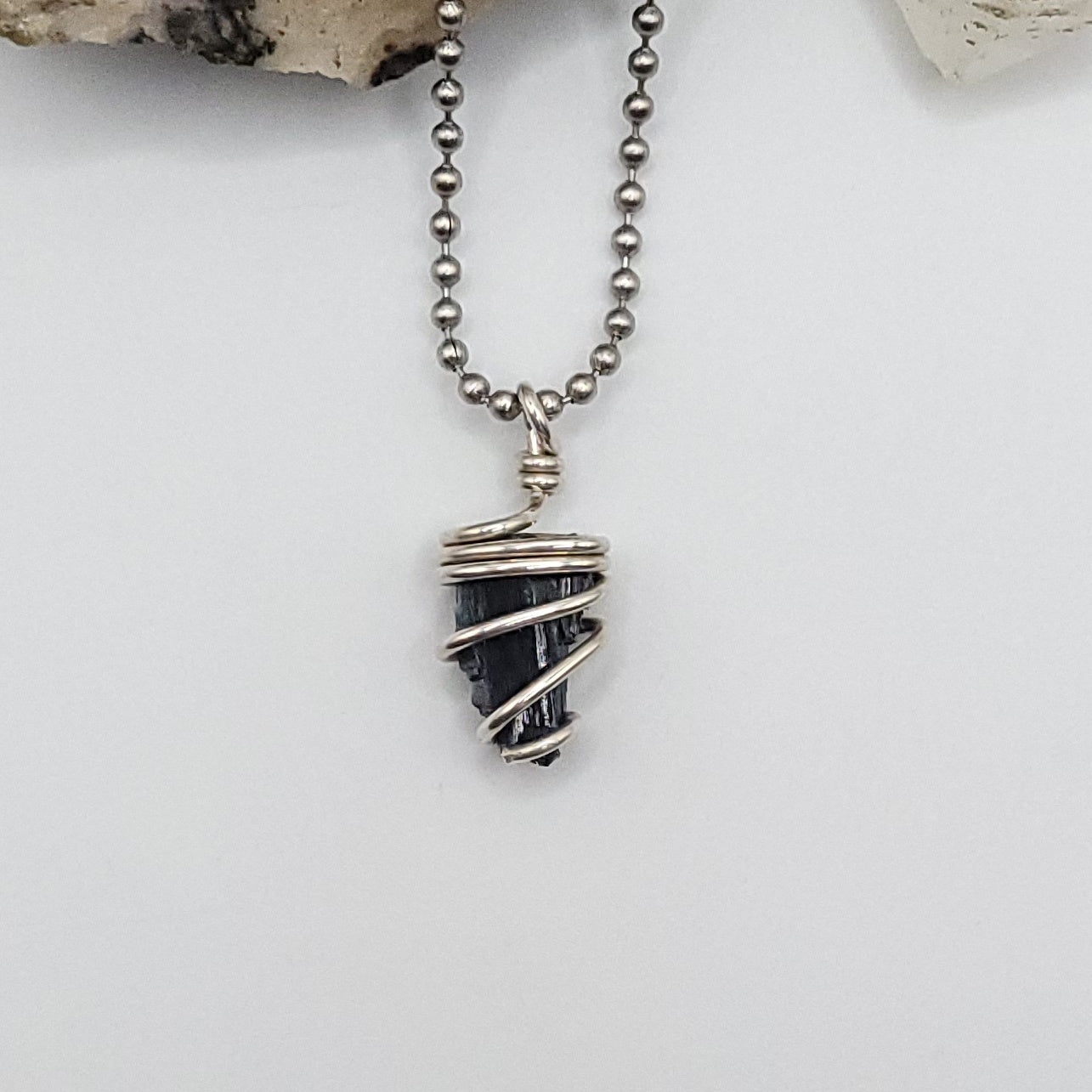 Raw Vivianite Necklace in Silver  - Healing & Truth Crystal
