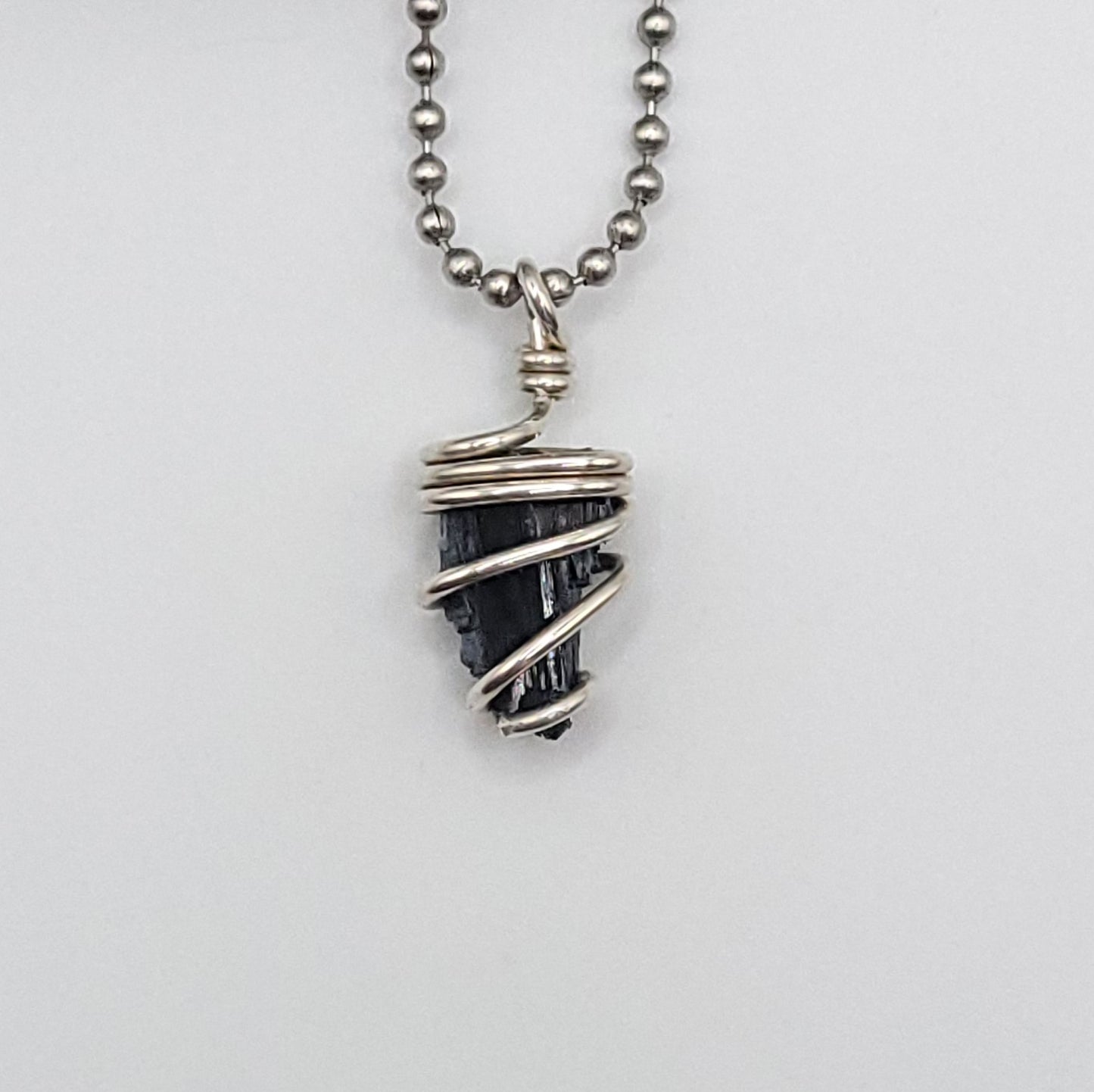 Raw Vivianite Necklace in Silver  - Healing & Truth Crystal