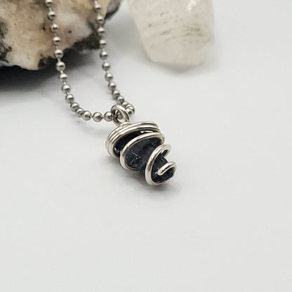 Raw Vivianite Necklace in Silver  - Healing & Truth Crystal